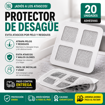 Protector de Desagüe Adhesivo (20 Unidades)