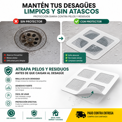 Protector de Desagüe Adhesivo (20 Unidades)