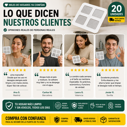 Protector de Desagüe Adhesivo (20 Unidades)